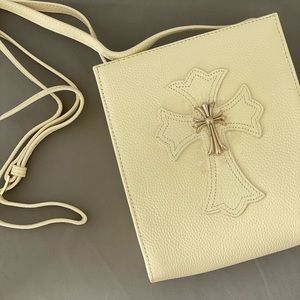Brand New! White crossbody bag with cross